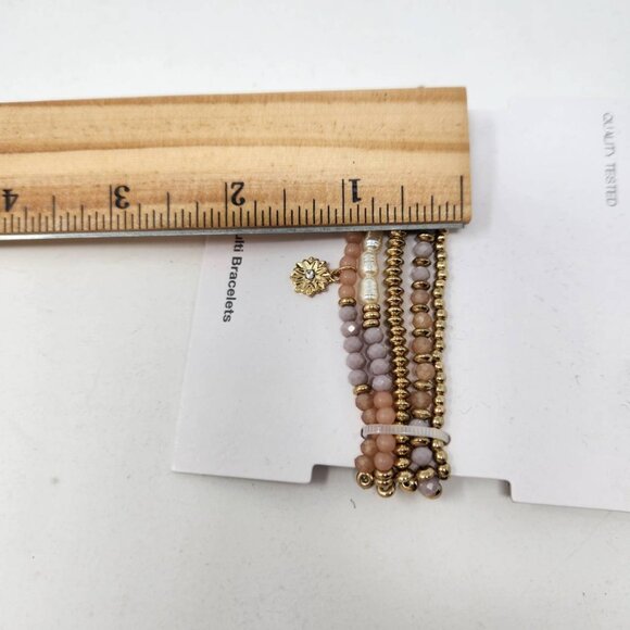 Time And Tru Multi Bracelets With Beads & Small Sunflower Pendant - Picture 6 of 6